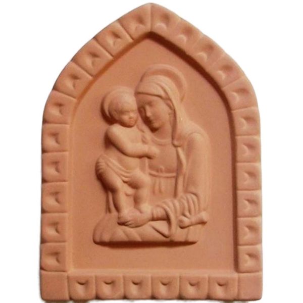 Picture of Our Lady of Boccadirio 19 cm (7,5 inch) Deruta terracotta wall panel