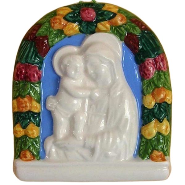 Picture of Our Lady of Boccadirio 10x9 cm (3,9x3,5 inch) Della Robbia ceramic wall panel