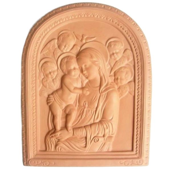 Picture of Our Lady of Boccadirio 39x31 cm (15,4x12,2 inch) Della Robbia terracotta wall panel