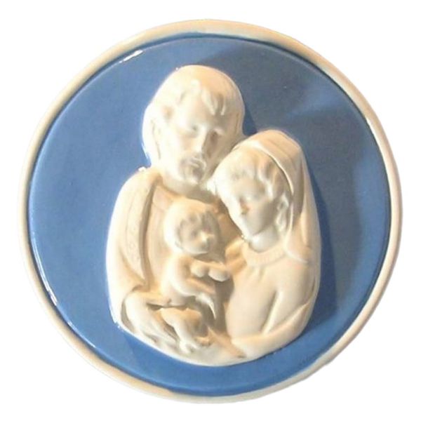 Imagen de Sagrada Familia Tondo de muro 9 cm cerámica Luca della Robbia
