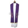 Imagen de Estola sacerdotal poliester bordado dorado Cruz Espigas