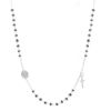 Picture of Men's Rosary Necklace gr 4,6 white gold 18k and black onyx