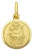 Immagine di San Giuseppe con Gesù Bambino Medaglia Sacra Pendente tonda Conio gr 1,50 Oro giallo 18kt con bordo liscio da Uomo