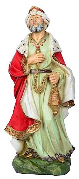 Immagine di Re Magio Bianco statua Presepe Euromarchi 65 cm resina grande da esterno