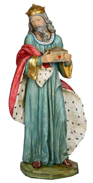 Immagine di Re Magio Bianco statua Presepe Euromarchi 110 cm in resina grande da esterno
