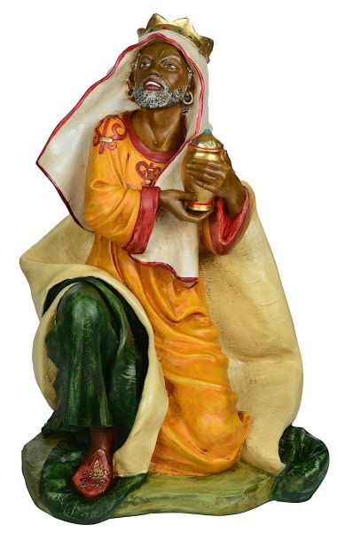 Immagine di Re Magio Mulatto statua Presepe Euromarchi 110 cm in resina grande da esterno
