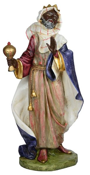 Immagine di Re Magio Moro statua Presepe Euromarchi 110 cm in resina grande da esterno