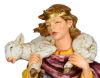 Immagine di Pastore con Pecora statua Presepe Euromarchi 110 cm in resina grande da esterno