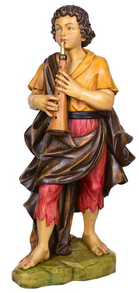 Immagine di Pastore con Piffero statua Presepe Euromarchi 95 cm in resina da esterno