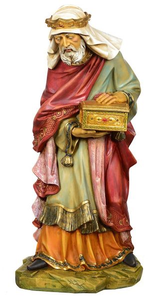 Immagine di Re Magio Bianco statua Presepe Euromarchi 95 cm in resina da esterno