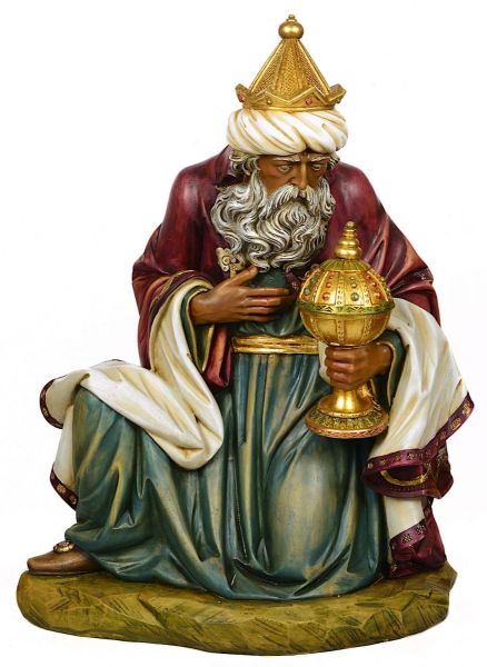 Immagine di Re Magio Mulatto statua Presepe Euromarchi 95 cm in resina da esterno