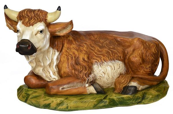 Immagine di Bue statua Presepe Euromarchi 95 cm in plastica da esterno