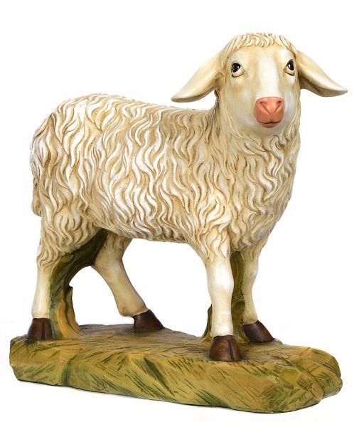 Immagine di Pecora in piedi statua Presepe Euromarchi 95 cm in resina da esterno