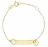 Imagen de Pulsera de Bautizo charms Tréboles oro 9k | Tag personalizable | 12+2 cm
