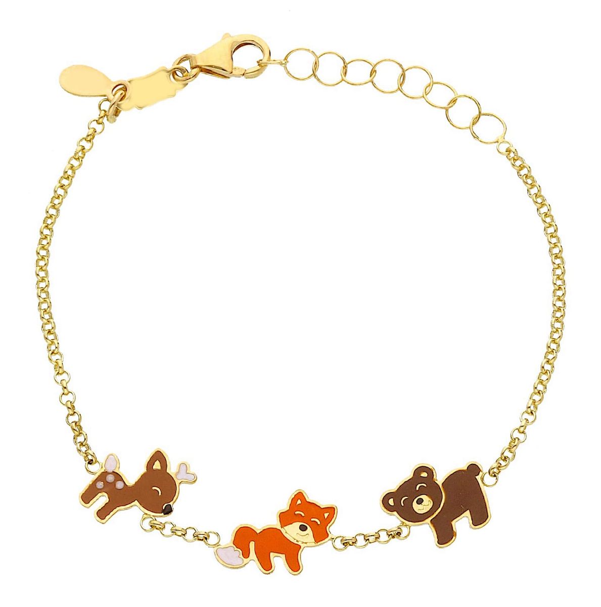 WEVENI Bracciale Con Ciondolo Volpe In Acciaio Inox, Placcato Oro 18k, Regalo Per Donne E Ragazze