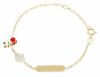 Immagine di Bracciale Battesimo bimba Coccinella oro giallo 18k e smalto | 14 cm 