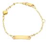 Imagen de Pulsera de Bautizo niña Corazón oro amarillo 18k | 14 cm