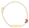 Immagine di Bracciale Battesimo bimba Fiocco oro giallo 18k smalto | Tag | 14 cm 
