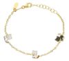 Immagine di Bracciale Battesimo bimba Gatti oro giallo 18k e smalto | 14 cm 