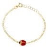 Imagen de Pulsera de Bautizo Mariquita oro amarillo 18k y esmalte | 14,5 cm
