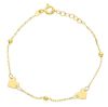 Imagen de Pulsera de Bautizo Corazones y esferas oro amarillo 18k | 14+2 cm