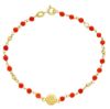 Imagen de Pulsera de Bautizo Ángel oro amarillo 18k y coral | 16 cm
