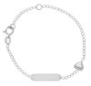 Imagen de Pulsera de Bautizo niña Corazón oro blanco 18k | Placa personalizable | 12+2 cm