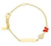 Immagine di Bracciale Battesimo bimba Fiore e Farfalla oro giallo 18k smalto | Tag