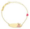 Immagine di Bracciale Battesimo bimba Orsetto oro giallo 18k smalto | Tag | 12+2 cm