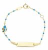Picture of Enamel Car Baptism Bracelet | 9k yellow gold | Custom Tag | 14 cm