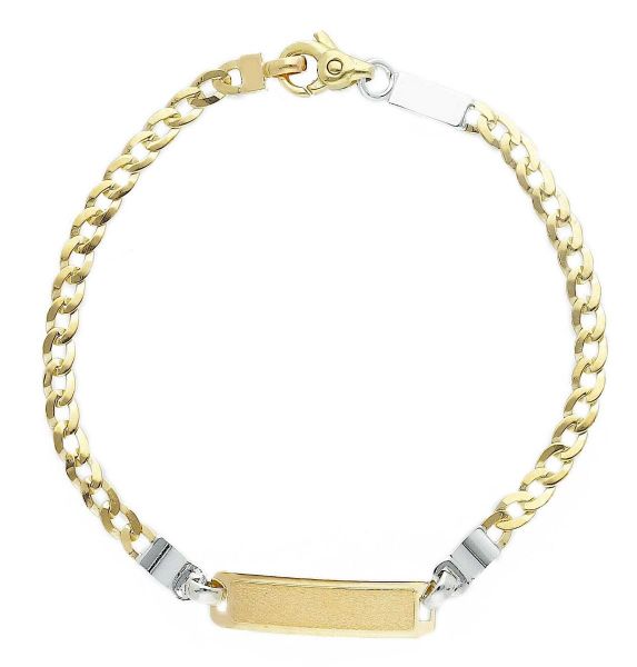 Immagine di Bracciale Battesimo bimbo oro bicolor 9k | Tag | 14 cm 