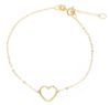 Imagen de Pulsera de Bautizo niña Corazón de hilo oro amarillo 18k | 14+2 cm