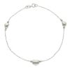 Imagen de Pulsera de Bautizo Corazones oro blanco 18k | 18 cm