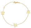 Immagine di Bracciale Battesimo bimba Farfalle a filo oro giallo 18k | 15+3 cm