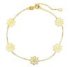 Immagine di Bracciale Battesimo bimba Fiore oro giallo 18k | 16+3 cm