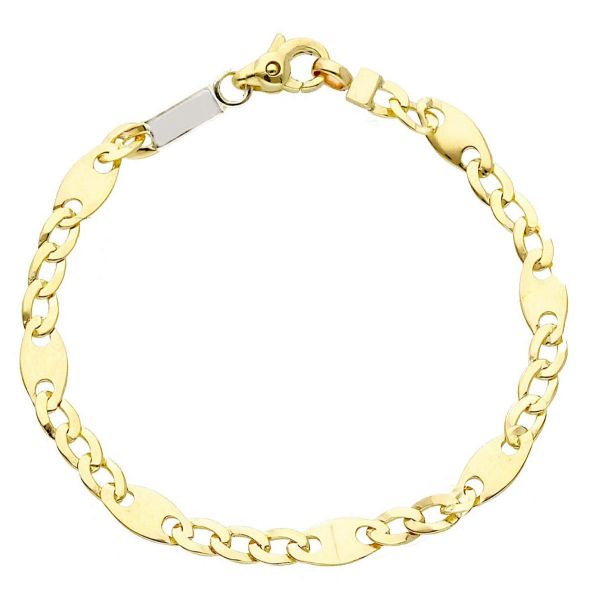 Immagine di Bracciale Battesimo bimbo oro bicolor 9k | 14 cm 