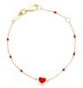 Immagine di Bracciale Battesimo bimba Cuore oro giallo 9k e smalto | 14 cm 
