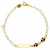 Immagine di Bracciale Battesimo bimba Coccinella oro giallo 9k smalto | Tag | 13+2 cm