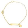 Immagine di Bracciale Battesimo bimba Cuore oro giallo 9k | Tag | 12+3 cm