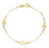 Picture of 9k yellow gold Flowers Christening Bracelet for Girls | 14+2 cm