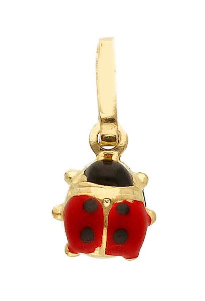 Immagine di Ciondolo Battesimo bimba Coccinella oro giallo 18k e smalto