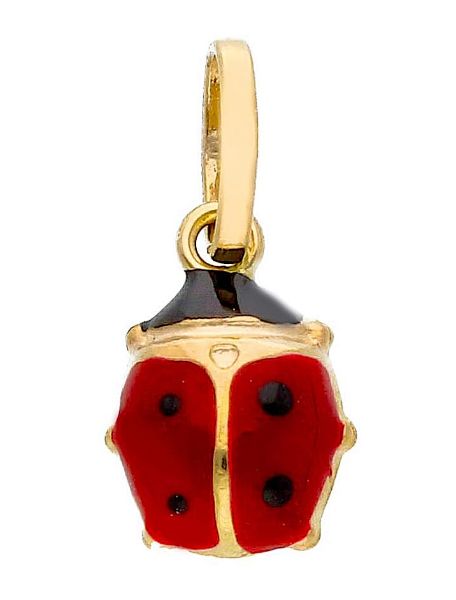 Immagine di Ciondolo Battesimo bimba Coccinella oro giallo 18k e smalto