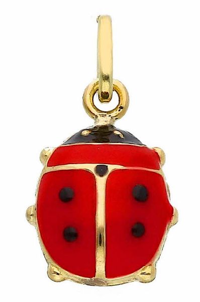 Immagine di Ciondolo Battesimo bimba Coccinella oro giallo 18k e smalto
