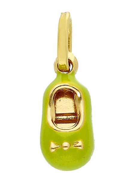 Immagine di Ciondolo Battesimo bimba Scarpetta mini oro giallo 18k e smalto 