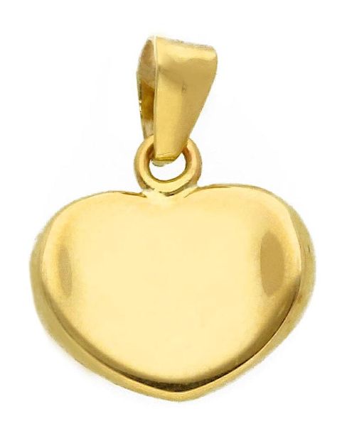 Immagine di Ciondolo Battesimo bimba Cuore piatto oro giallo 9k 