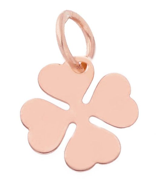Immagine di Ciondolo Battesimo bimba Quadrifoglio oro massiccio rosa 18k 