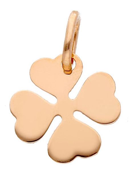 Immagine di Ciondolo Battesimo bimba Quadrifoglio oro rosa 18k 