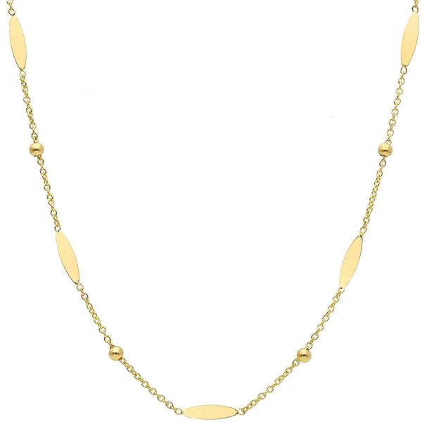 Imagen de Gargantilla de Bautizo esferas brillantes oro 18k y placas | 40+3 cm 