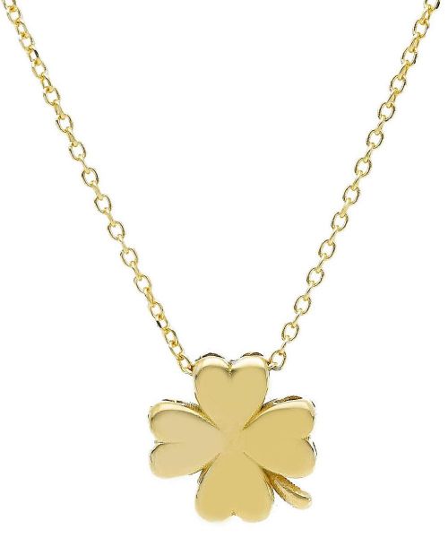 Immagine di Girocollo Battesimo bimba Quadrifoglio oro massiccio giallo 18k | 45 cm 