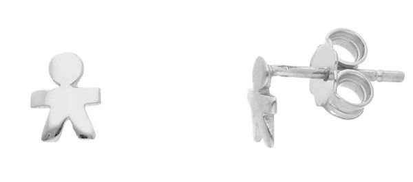 Picture of Solid 18k white gold Baby Boy Christening Earrings